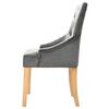 vidaXL Dining Chairs 2 pcs Silver Solid Oak and Velvet