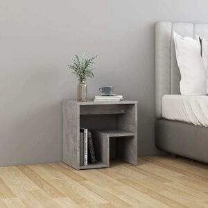 vidaXL 806336 vidaXL Bed Cabinet Concrete Grey 40x30x40 cm Engineered Wood