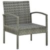 vidaXL Garden Chair with Cushion Poly Rattan Grey