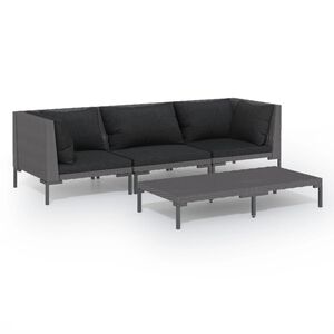vidaXL Garden Lounge Set | Dark Grey | Powder-coated steel | 4-piece set