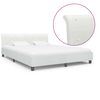 vidaXL Bed Frame without Mattress White Faux Leather 160x200 cm