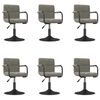 vidaXL Swivel Dining Chairs 6 pcs Light Grey Velvet