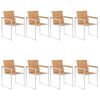vidaXL Garden Chairs 8 pcs with Cushions Solid Teak Wood