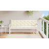 vidaXL Garden Bench Cushion Cream White 200x(50+50)x7cm Oxford Fabric
