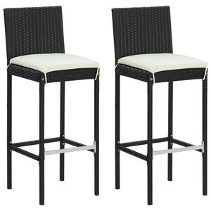 vidaXL Bar Stool | Set of 2 | Black