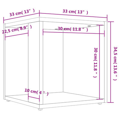 vidaXL Side Table Concrete Grey 33x33x34.5 cm Engineered Wood