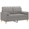 vidaXL 2-Seater Sofa with Pillows and Cushions Light Grey 120 cm Fabric