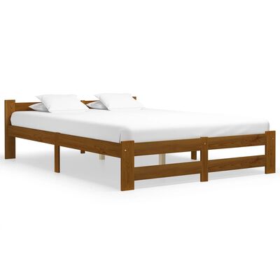 vidaXL Bed Frame without Mattress Honey Brown Solid Pine Wood 120x200 cm