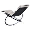 vidaXL Outdoor Sun Lounger with Cushion Steel Cream