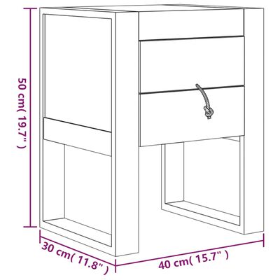 vidaXL Bedside Cabinet 40x30x50 cm Solid Teak Wood