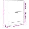 vidaXL White Wooden Shoe Cabinet with 2 Compartments