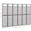 vidaXL 6-Panel Room Divider/Trellis Solid Fir Wood Grey 242.5x180 cm