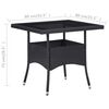 vidaXL 3 Piece Garden Dining Set Black Poly Rattan and Acacia Wood