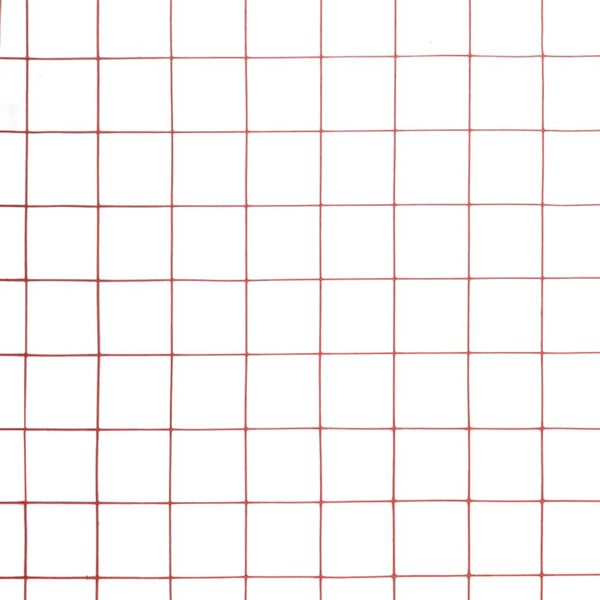 vidaXL Chicken Wire Fence Steel with PVC Coating 25x0.5 m Red