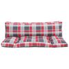 vidaXL Pallet Cushions 2 pcs Red Check Pattern Fabric