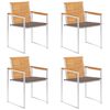 vidaXL Garden Chairs 4 pcs with Cushions Solid Teak Wood
