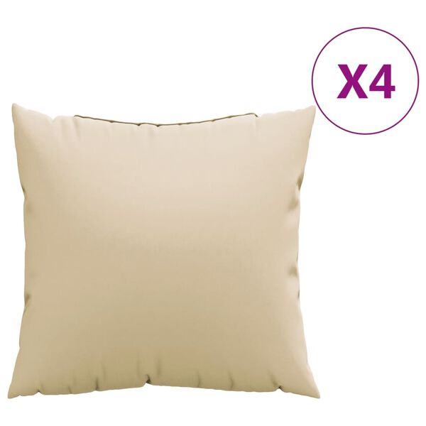vidaXL Throw Pillows 4 pcs Beige 40x40 cm Fabric