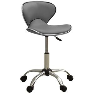 vidaXL Salon Spa Stool Grey Faux Leather