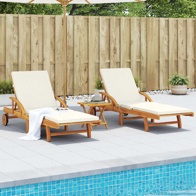 vidaXL Sun Loungers 2 pcs with Cushions 200x68x83 cm Solid Wood Acacia