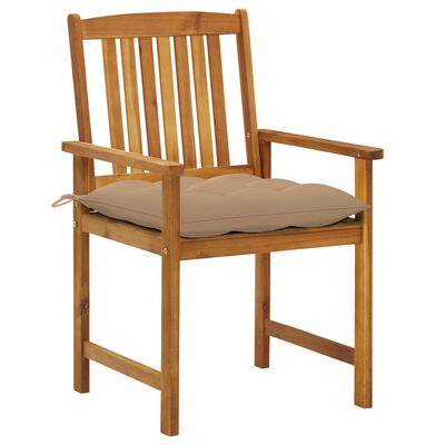 vidaXL Garden Chairs with Cushions 2 pcs Solid Acacia Wood