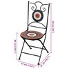 vidaXL Folding Bistro Chairs 2 pcs Ceramic Terracotta and White