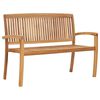 vidaXL 2-Seater Stacking Garden Bench 120 cm Solid Teak Wood