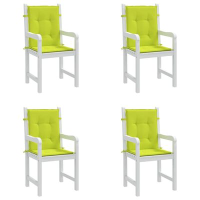 vidaXL Garden Lowback Chair Cushions 4 pcs Bright Green 100x50x3 cm Oxford Fabric