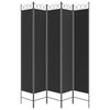 vidaXL 5-Panel Room Divider Black 200x220 cm Fabric