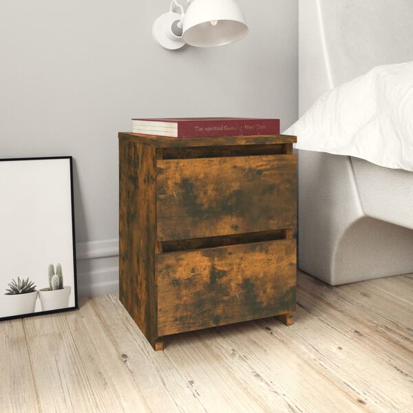 vidaXL Bedside Cabinets 2 pcs Smoked Oak 30x30x40 cm Engineered Wood