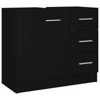 vidaXL Sink Cabinet Black 63x30x54 cm Engineered Wood