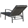 vidaXL Garden Sun Lounger with Cushion Poly Rattan Grey