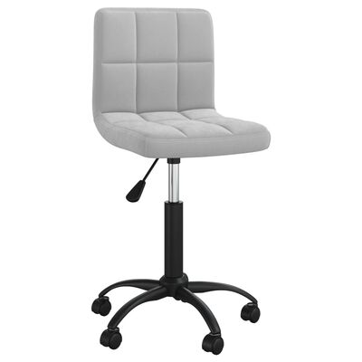 vidaXL Swivel Office Chair Light Grey Velvet