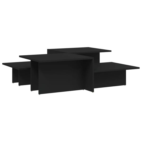 vidaXL Coffee Tables 2 pcs Black Engineered Wood