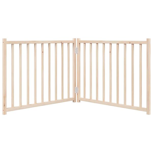 vidaXL Dog Gate Foldable 2 Panels 160 cm Solid Wood Fir
