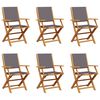 vidaXL Folding Chairs 6 pcs Anthracite Fabric and Solid Wood
