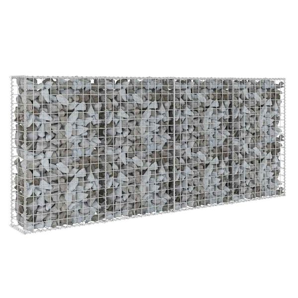 vidaXL Gabion Wall with Covers Galvanised Steel 200x20x85 cm