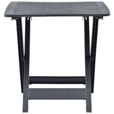 vidaXL Folding Garden Table Anthracite 79x72x70 cm Plastic