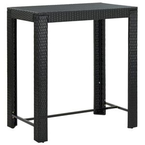 vidaXL Garden Bar Table Black 100x60,5x110,5 cm Poly Rattan