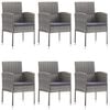 vidaXL 7 Piece Garden Dining Set Poly Rattan Anthracite & Grey