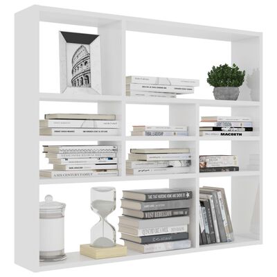 vidaXL Wall Shelf White 90x16x78 cm Engineered Wood