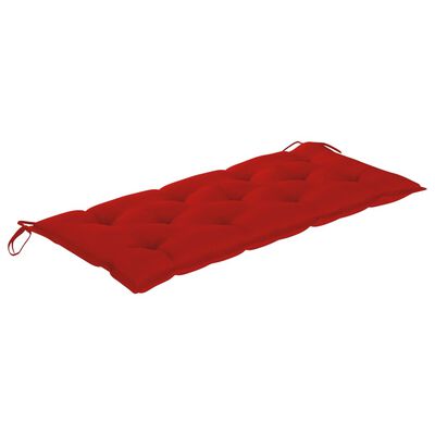 vidaXL Swing Bench with Red Cushion 120 cm Solid Teak Wood