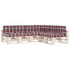 vidaXL Pallet Sofa Cushions 7 pcs Red Check Pattern
