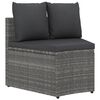 vidaXL 2 Piece Garden Sofa Set with Cushions Poly Rattan Grey