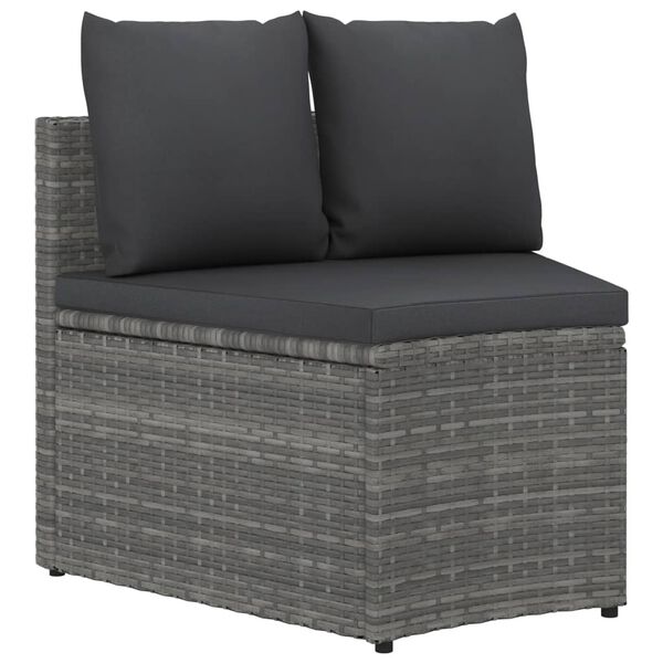 vidaXL 2 Piece Garden Sofa Set with Cushions Poly Rattan Grey