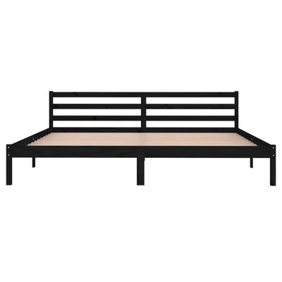 vidaXL Bed Frame without Mattress Solid Wood Pine 200x200 cm Black