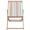 vidaXL Folding Beach Chair Fabric and Wooden Frame Multicolour