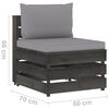 vidaXL 8 Piece Garden Lounge Set with Cushions Grey Impregnated Wood