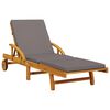 vidaXL Sun Lounger with Cushion and Table Solid Wood Acacia