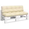 vidaXL Pallet Cushions 2 pcs Cream Fabric