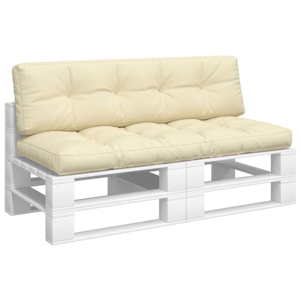 vidaXL Pallet Cushions 2 pcs Cream Fabric